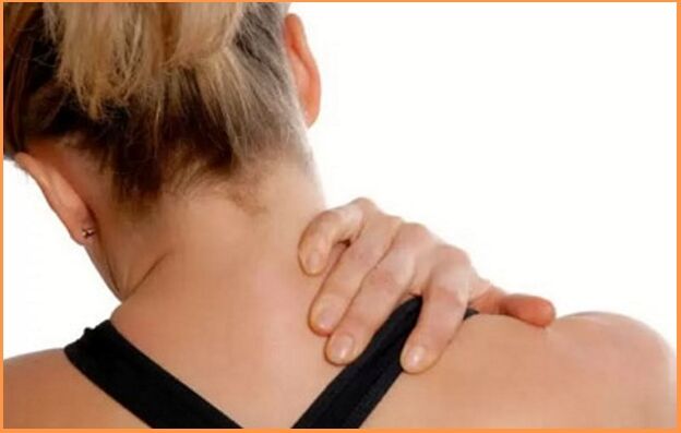 Cervical osteochondrosis manifests as pain and stiffness in the neck. 